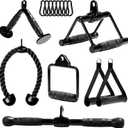 Yes4All Tricep Press Down Cable Machine Attachment Set, LAT Pulldown Attachment, Cable Machine Accessories for Home Gym