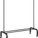 OTROUWORHT Rolling Clothes Rack Metal Clothing Rack with Wheels Garment Rack with Bottom Shelf for Hanging Clothes Shirts Jeans and Coats Black