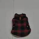 Queenmore Dog Winter Coat Warm Dog Jacket for Cold Weather, Quilting Puffer Plaid Coats for Small/Medium Dogs Waterproof,Girl/Boy Pet Christmas Coat,Pet Snowsuit with Leash Hole/Fleece Padding, S