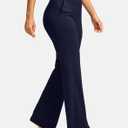 SANTINY Bootcut Pants for Women 28.5"/30.5"/32" Loose High Waisted Wide Leg Leggings Dress Work Flare Yoga Pants with Pockets (XL)