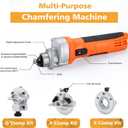 Handheld Chamfer Tool, Metal Chamfering Tool, for Trimming, Beveling, Deburring, 45 Degree Arc and Bevel, 850W 120V 60Hz, Model PT-100 (Machine)