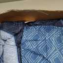 Cottolester Navy Blue California King Quilt Set, Striped Plaid Bedspread Coverlet Set, Khaki Boho Summer Bedding Set Soft Microfiber Bedding Set with 2 Pillow Shams 112"x96."