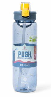 Manna™ Push™ Water Bottle - Blue, 39 oz