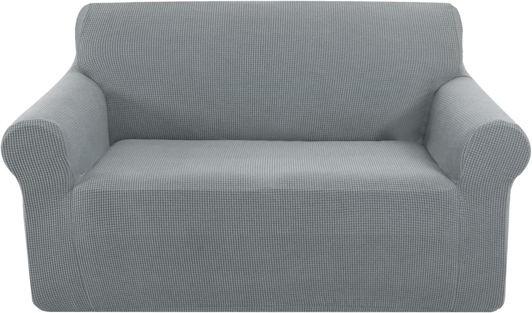 U-NICE HOME Loveseat Cover Stretch Couch Cover Sofa Cover Sofa Slipcover Furniture Protector for 3 Cushion Couch Sofa Pet Friendly(Loveseat, Grey)