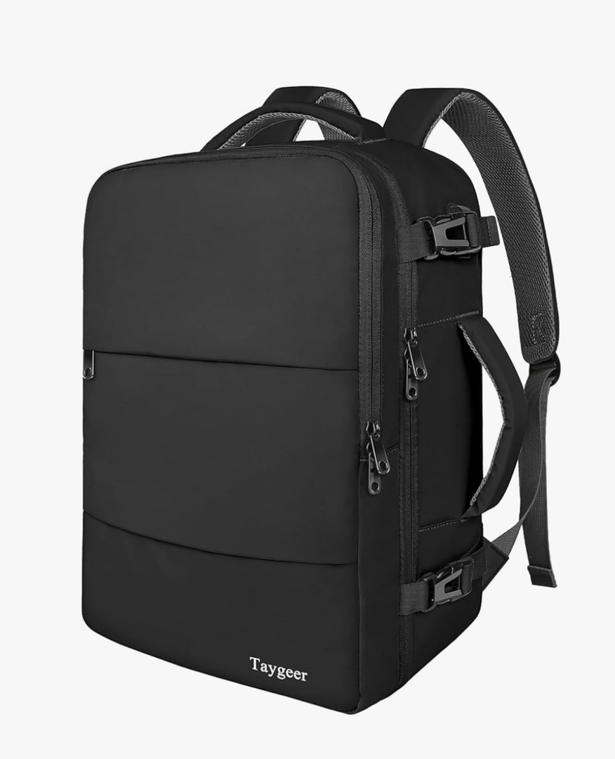 Taygeer Travel Laptop Backpack for Men Women, Airplane Approved Travel Backpack Suitcase with Usb Charging Port, Lightweight College 35l Luggage Bag 15.6inch Laptop Mochila Gifts for Business,Black