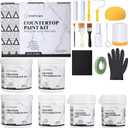 White Marble Countertop Paint Kit(Including Epoxy Resin), All-IN-ONE Set, Cover Up to 35 SQ. FT., For Marble, Granite, Formica, Laminate, Ceramic Tile etc.