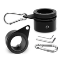 Flag Pole Rings, Aluminum Alloy Flagpole Rings 360° Rotating Anti Wrap Flag Mounting Ring, Spinning Flag Pole Clips with Carabiner for 0.75-1.02 Inch Diameter- Pack of 2 (Black)