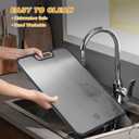 Titanium Cutting Boards for Kitchen, Pure Titanium Metal & Wheat Straw 2 Sided Healthiest Chopping Board, Dishwasher Safe Easy to Clean Large Size 1611