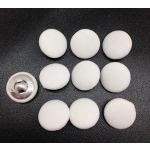 PEPPERLONELY 10PC 20mm Fabric Cloth Covered with Metal Shank Round Buttons, White
