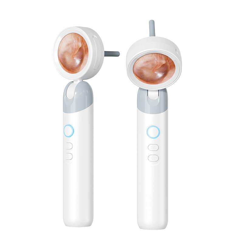 Smart Ear Camera with Screen, 2MP HD Otoscope, 90 Rotating Head, 1.38" Display, 12 Specula Tips, Photo & Video Function