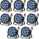 Rechargeable Par Lights, RGBW LED Uplights Battery Powered Stage Light, HOLDLAMP Par Can DJ Lights Sound Activated with Remote & DMX Control for Festival Party Event Wedding Bar. 8packs
