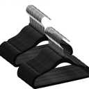 GoodtoU Infant Clothes Hangers Black Velvet, Toddler Hangers 50 Pack Non Slip for Baby Clothes (11.8 inch 50 Pack)