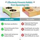 3 in 1 Rabbit Hay Feeder with Litter Box, Wood, Mess Proof, for Guinea Pig, Chinchillas, Hamster, Dwarf Rabbit