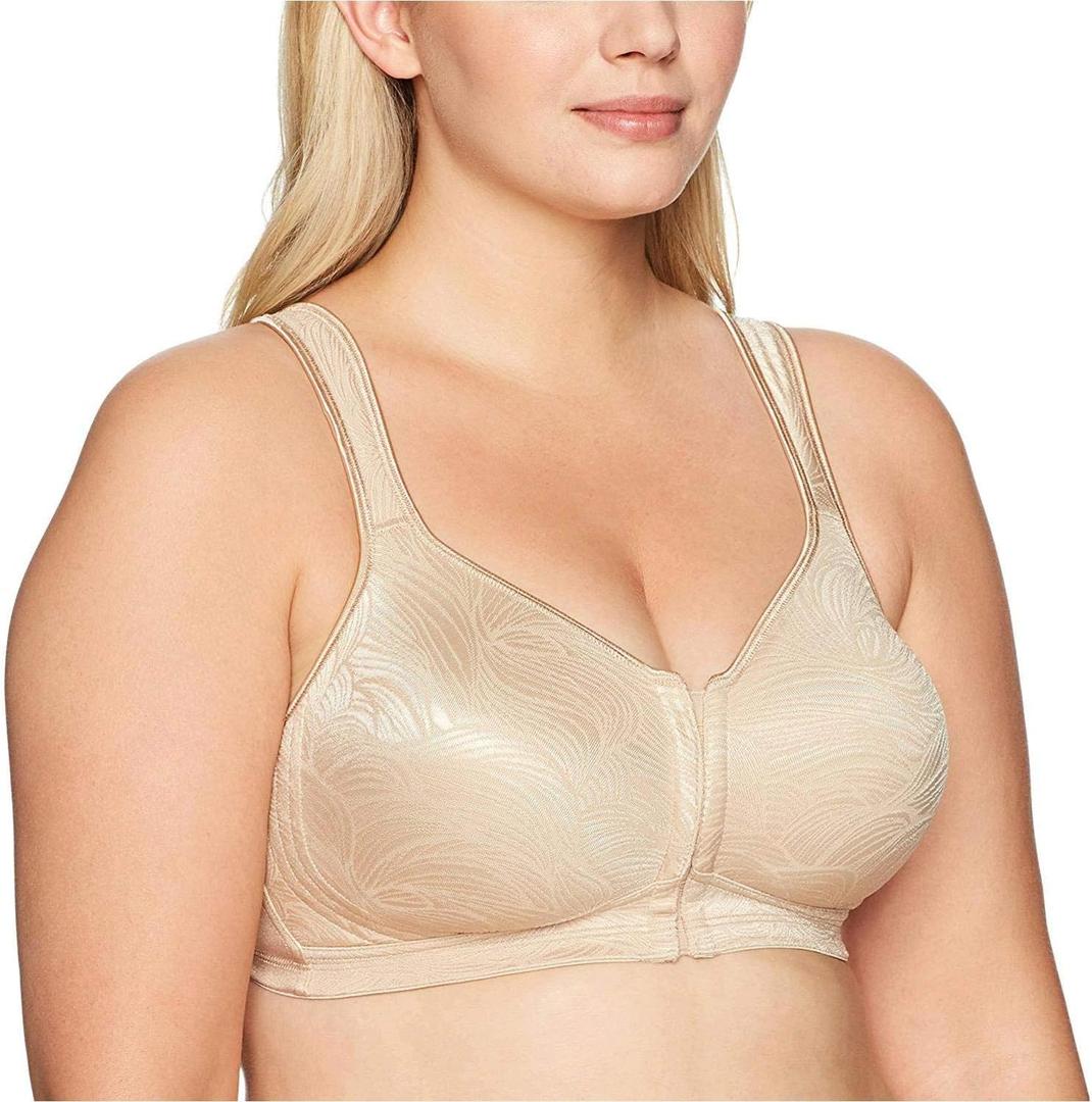 PLAYTEX Womens 18 Hour Front Close Wirefree Back Support Posture Full Coverage Use525 Bra, Nude, 42D US