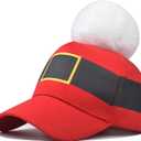 Red-Christmas-Hat Xmas-Baseball-Cap for Men-Women - Santa Adjustable Trucker Hat Unisex Holiday-Cap Winter Outdoor