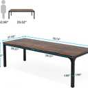 Tribesigns 78.7 Inches Extra Long Computer Desk 2 Person Desk, Double Long Desk, Workstaion for Home Office, Brown+Black, Large