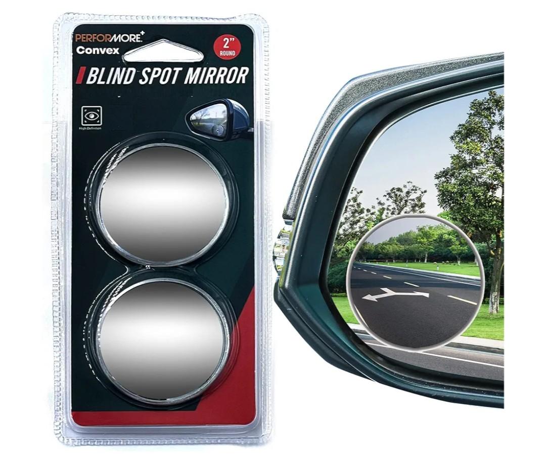 Performore 2 Pack of Blind Spot Car Mirrors, 2 Inch Round HD Glass Convex Rear View Wide Angle Side Mirror Blindspot with Self Adhesive Back for Universal Vehicles