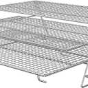 3 Tier Jerky Rack for Traeger 575 Pro 34 Pellet Grill, 21" Foldable Sliding Warming Rack for Pit Boss, Camp Chef, Green Mountain, Kamado Joe and More Smoker Grills, 830"² Cooking Expansion Accessory
