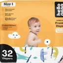Hello Bello Premium Baby Diapers Size 1, 32 Count of Disposable, Extra-Absorbent, Hypoallergenic Baby Diapers with Snug and Comfort Fit, Sleepy Sloth