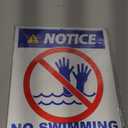 TQYC No swimming sign, NOTICE sign, 3525cm, rust-proof aluminum, two pieces