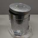 Bathroom Trash Can with Lid, Small Waste Basket for Home Bedroom, Retro Step Garbage Can with Soft Close, Vintage Office Trash Can, 5 Liter/ 1.3 Gallon, Glossy Grey