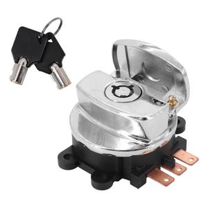 71313-96A Round Key Ignition Switch Fits for 93-13 Big Twin Dyna Fat-boy Softail Road King, Chrome, Replace 71501-93