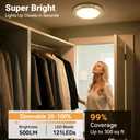 Gold Wireless Rechargeable Ceiling Light, Motion Sensor Night Light Indoor