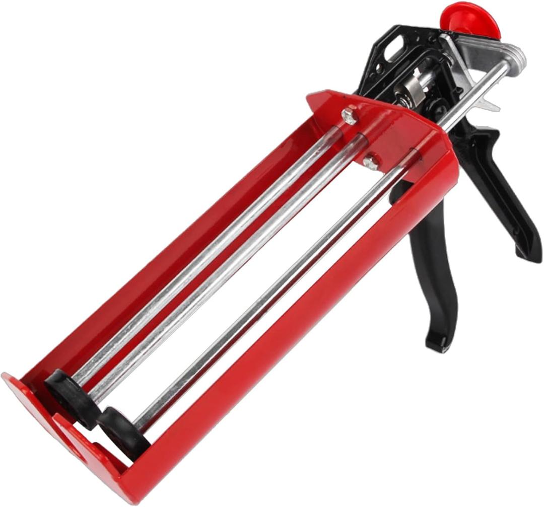 Dual Caulk Gun, Dual Component Caulking Gun, 400 mL/13.5 fl oz (1:1) Epoxy Hand Caulking Gun Dripless for Bond Adhesive Cartridge Applicator