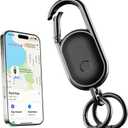 Keychain,Key Finder Built-in Anti-Loss Tracker,Works with Apple Find My (iOS Only), Tracker Tag Locator for Keys,Luggage,Backpack,and More, Sound Alert & Global Tracking, Black