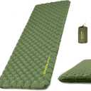 Naturehike 25oz Ultralight Sleeping Pad, Insulated Inflatable Sleeping Pad 4.6R, Lightweight Sleeping Mat for Camping, Hiking, Backpacking, with Air Pump Sack (Rectangular, Green)