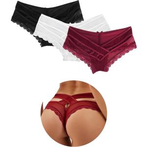 ohyeahlady Women Sexy Criss Cross Underwear Bikini Cheeky Panty Brief Brazilian Panties (L)