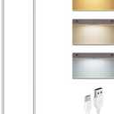 Under Cabinet Lighting Wireless,750LM Ultra-Bright Hand Wave Motion Sensor, 6000mAh Rechargeable Battery Longer Lasting Time Pantry Lights,3 Colors Dimmable Closet Light for Kitchen,Wardrobe,Stairs (1 Pack, White-12 Inch)