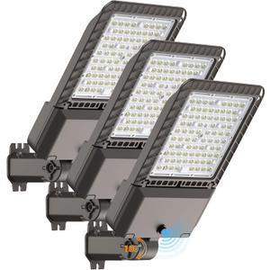 240W LED Parking Lot Light 60000Lm 6000K Street Light Dusk to Dawn Photocell IP65 Waterproof Commercial Outdoor Lighting 11 Years Lifespan for Parking Street Roadway Yard Warehouse Garage 3 Pack