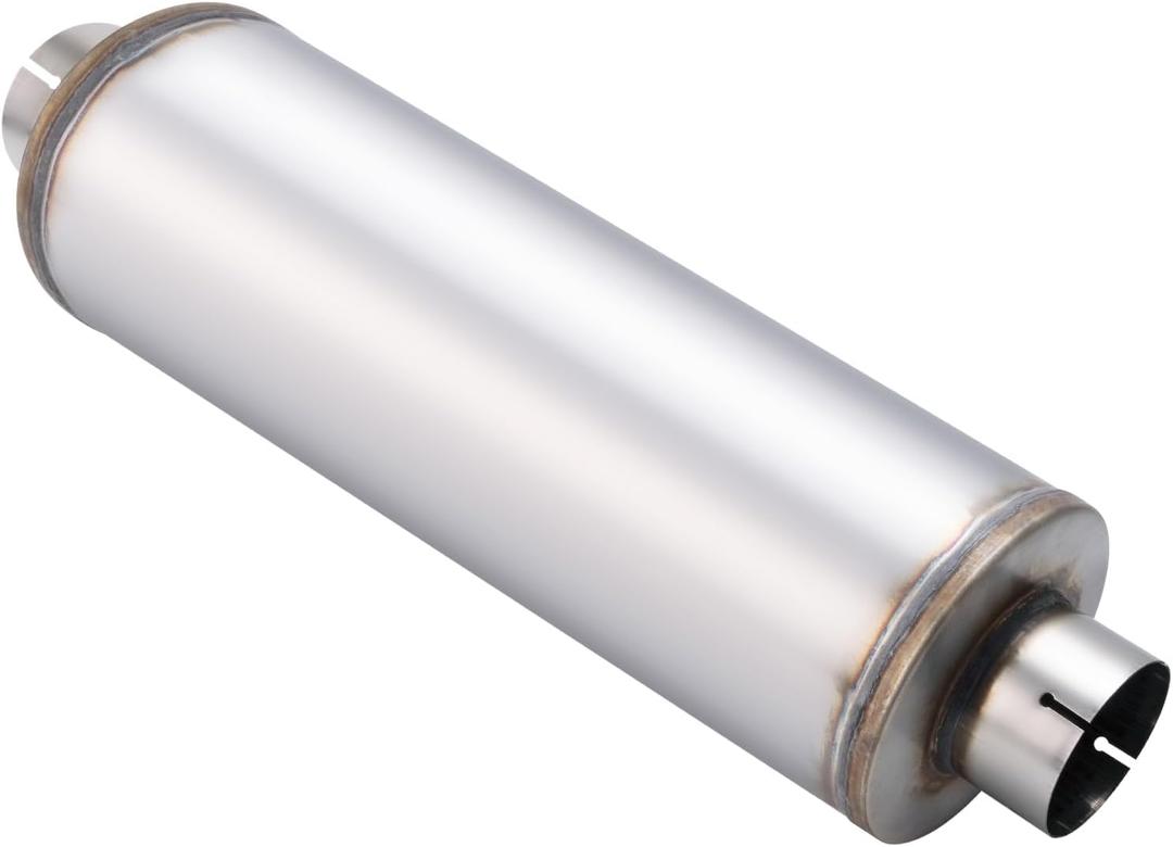 4 Inch Exhaust Muffler, 4" Inlet/Outlet 30" Overall Length Resonator, Stainless Steel Straight Through Design Performance Muffler, 1 PC