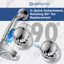 2-In-1 Filtered Shower Head Combo, HOPOPRO High Output Shower Filter Combo with 3X Powerful Filtration for Hard Water to Remove Chlorine and Other Harmful Substances for A Healthy Shower