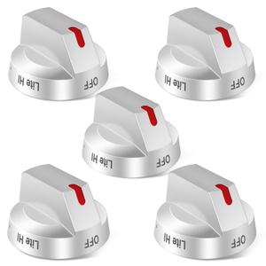 Upgraded DG94-04167 Gas Stove Knobs(5pcs), NX60A6511SS Knobs, Replace DG94-04167A DG94-04167D Knob, Fit for Samsung Stove NX60A6511SS/AA NX60A6711SS/AA NX60A6751SS Knob