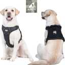 Auroth Tactical Harness for Large Dogs No Pull Adjustable Pet Harness Reflective K9 Working Training Easy Control Pet Vest Military Service Dog Harnesses, Black, Large