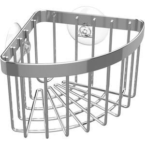 Luxshiny Sink Sponge Holder with Suction Cup - Stainless Steel Corner Sink Holder Sink Organizer for Kitchen Bathroom, No Drilling Triangle Soap Holder