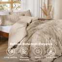 Bedsure Tufted Boho Comforter Set Oversized King - Khaki Boho Bed Set, GentleSoft 3 Pieces Farmhouse-Style Embroidery Bedding, Gifts for Woman, Soft Jacquard Comforter for All Seasons