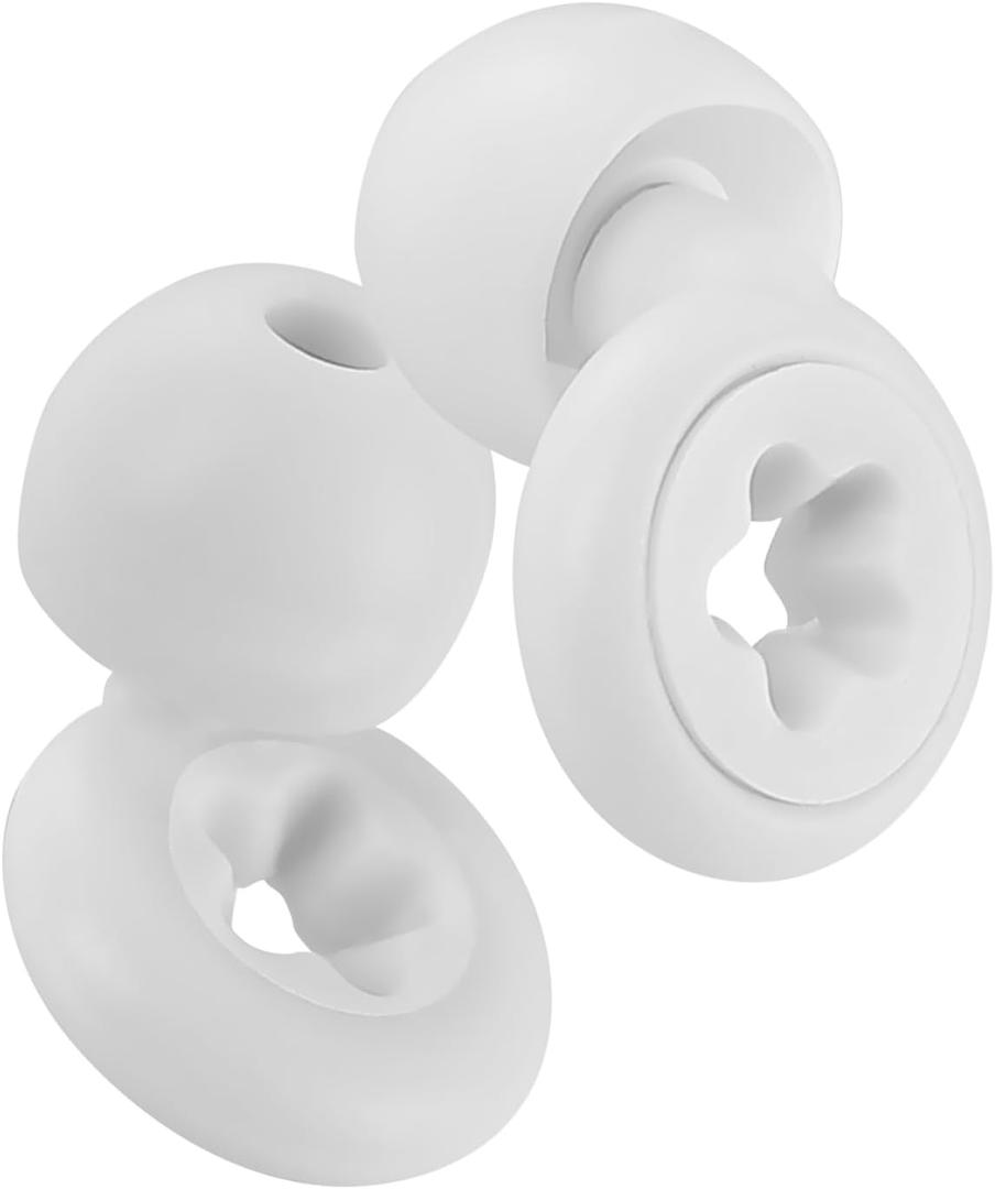 2 x Noise Cancelling earplugs for Sleep, Reusable Noise Cancelling Hearing Protection earplugs with Portable case for Sleep, Travel, Noise Sensitivity, Concerts, Festivals, Raves, Live Events (White)