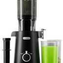 ECOSELF Cold Press Juicer, Juicer Machines with 4.35" Wide Mouth, Whole Fruit juicer, Masticating Juicer, Juice Extractor for Vegetable and Fruit, Black