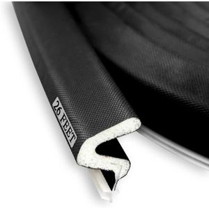 Kerf Weather Stripping Door Seal Strip 26 Ft Q Foam Door Weatherstrip Seal with Slot Card Slot Installation, Easy Cut to Size (Black)
