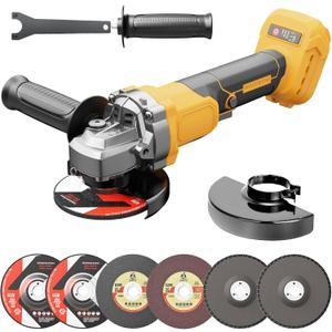 Cordless Angle Grinder, Brushless 4-1/2” Power Grinder Compatible with DeWalt 20V MAX Battery, 3-Speed, 7000 RPM, for Cutting, Grinding, Polishing – Tool Only (Battery Not Included)