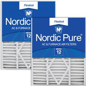Nordic Pure 20x25x5 1/4 (Actual Size: 20 1/4 x 25 3/8 x 5 1/4) Goodman/Carrier/Amana Replacement MERV 12 Air Filters 2 Pack