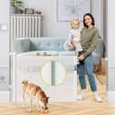 Reinforced 55" Wide Retractable Baby Gates for Doorways to Prevent Crawling Under, Outdoor Retractable Gate, Mesh Child Safety Gates for Toddlers, Indoor/Outdoor Baby Gate for Deck/Porch/Patio, White (33" Tall x 55" Wide With Reinforced Bar)
