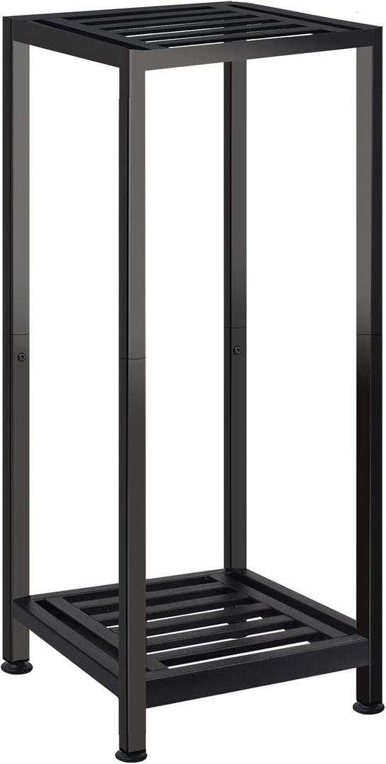 Plant Stand Indoor Outdoor Heavy Duty Wrought Iron Pedestal Stands Metal Plant Stand Decorative Flower Stand for Patio Garden Deck Living Room (black)