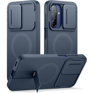 SURITCH for Samsung Galaxy A17/A26 5G Case, Compatible with MagSafe, Shockproof Bumper Cover Slim Magnetic Protective Cases with Camera Cover & Adjustable Metal Kickstand for Galaxy A17/A26 5G, Blue
