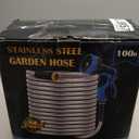 Garden Hose 100FT, Water Hose with 10 Function Nozzle, Garden Hose Metal with Leak-proof Connectors, Kink-Free & Ultra Flexible, Rust/Pet/Puncture Proof for Lawn, Yard, RV, Car Wash, 550PSI