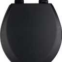 PIKLiDS Toilet Seat, Slow Close, Soft Touch, Ultra-Smooth Matte Finish (No Orange-Peel Texture), Premium Moulded Wood, Quick Release, (Black, Round)
