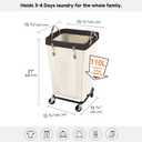 StorageWorks 110L Laundry Basket with Wheels, Large Rolling Hampers for Clothing Organizer, Dirty Clothes Basket for Hotel, Home, Closet, Dorm, Beige